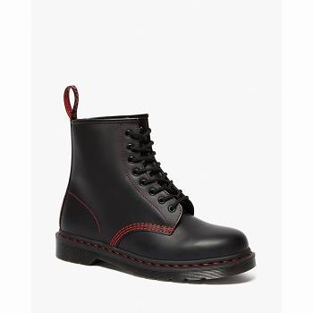 Dr Martens Férfi 1460 Contrast Stitch Smooth Bőr Bakancs Fekete